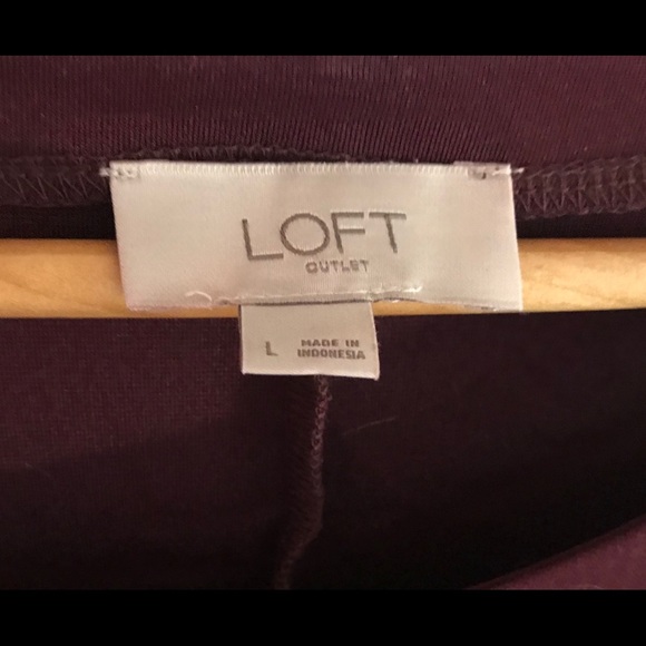 Loft classy 3/4 sleeve length maroon dress. - Picture 3 of 4